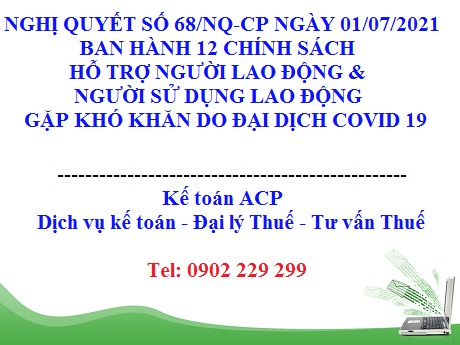 Nghị Quyết số 68/NQ-CP ngày 01/07/2021 của Chính phủ
