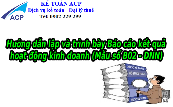 Cách lập và trình bày Báo cáo kết quả hoạt động kinh doanh Mẫu số B02 - DNN