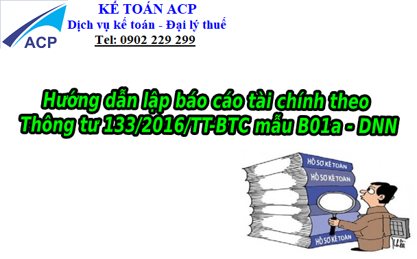 Hướng dẫn lập báo cáo tài chính theo Thông tư 133/2016/TT-BTC mẫu B01a - DNN